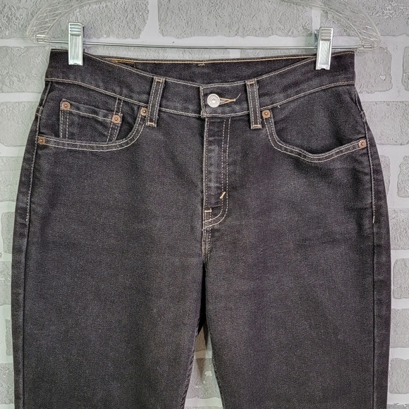 Levi's 515 Boot Cut Lower Rise Vintage Y2K Flaired Black Denim Jeans Size 6 Mis - Picture 15 of 16